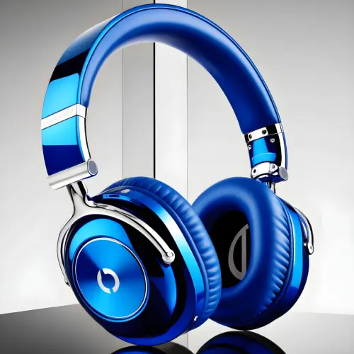 pair-headphones-with-blue-band-it