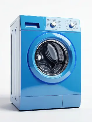 modern-blue-washing-machine-with-circular-door