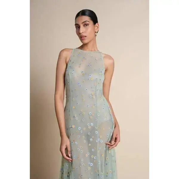 Anita Dongre-Lakeforest Embroidered Gown - Sage