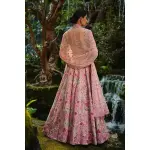 Anita Dongre-Florarose Embroidered Silk Lehenga Set - Blush