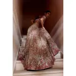 Anita Dongre-Avani Zardozi Silk Lehenga - Wine