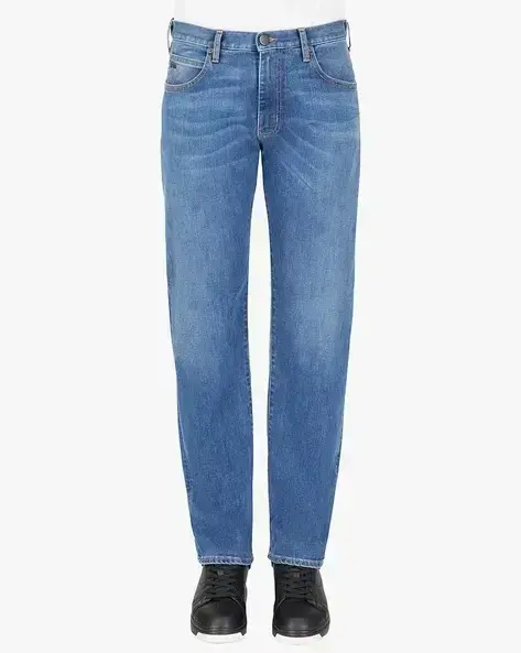 EMPORIO ARMANI-Full Length Jeans with Logo Detailing