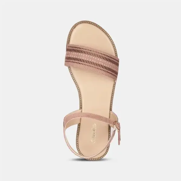 Bata pink open toe flat slippers for women