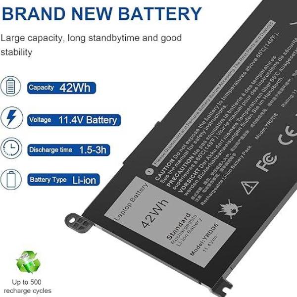 42Wh YRDD6 Battery for Dell inspiron 15 3000 Series 3583 3593 3582 3584 3501,