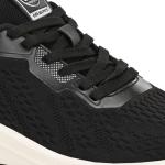 Black flyknit laceup sports shoes