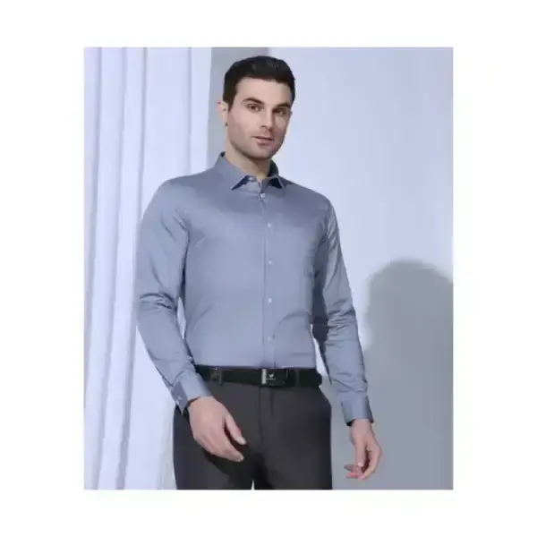 BLACKBERRYS-UnWrinkle Formal Blue Solid Shirt - George