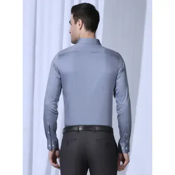 BLACKBERRYS-UnWrinkle Formal Blue Solid Shirt - George