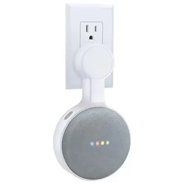 AMORTEK- Space-Saving Accessories Outlet Wall Mount Holder for Google Home Mini Voice Assistant