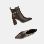 BATA-NINE WEST BROWN MID-CUT BOOTS FOR WOMEN