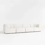 Crate&Bareel-Jade Heathered Ivory 4-Piece Kids Puffer Modular Sofa
