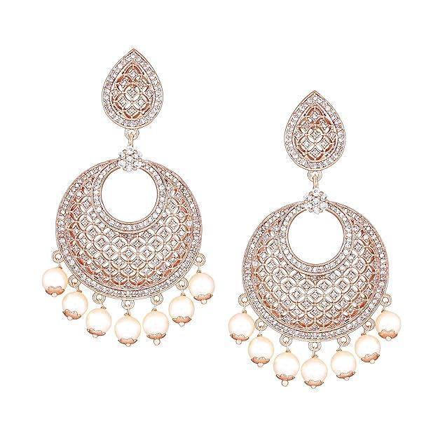 Designer Rosegold Fancy Earings Collection for Women & Girls