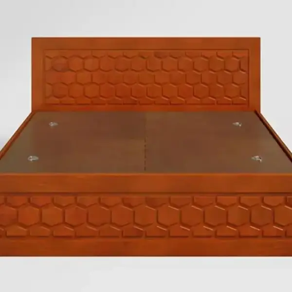 Godrej-Honeycomb Queen Size Solid Wood Bed With Box Storage