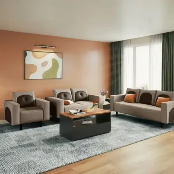 Godrej-Pangram 6 Seater Fabric Sofa Set (3+2+1)