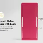 Godrej-Slide N Store Compact 2-Door Steel Wardrobe (Textured Blush Red)
