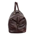 HYATT-Leather Accessories Unisex 20 Inch Leather Travel Duffle Luggage Bag (Brown)