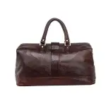HYATT-Leather Accessories Unisex 20 Inch Leather Travel Duffle Luggage Bag (Brown)