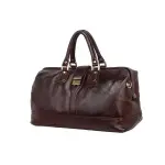 HYATT-Leather Accessories Unisex 20 Inch Leather Travel Duffle Luggage Bag (Brown)