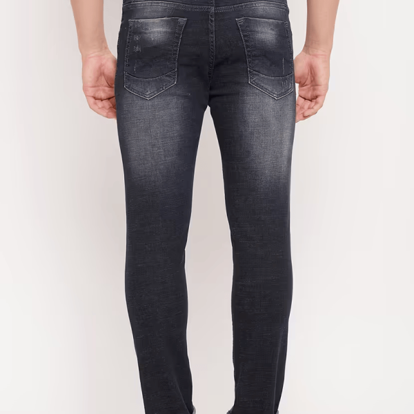 Mid rise light washed denim