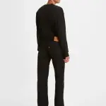 Levis-Men's 501 Black Straight Fit Mid Rise Jeans