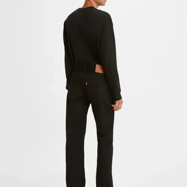 Levis-Men's 501 Black Straight Fit Mid Rise Jeans