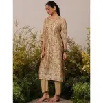 Libas-Tan Printed Chanderi Silk Straight Suit With Dupatta