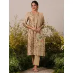 Libas-Tan Printed Chanderi Silk Straight Suit With Dupatta