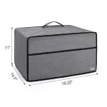 Luxja-Dust Cover for Microwave Oven (Fits for Most 0.7 Cu.Ft Microwaves), Microwave Oven Cloth Cover with Front Pocket, Gray