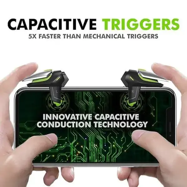 SpinBot-BattleMods NinjaX | Mobile Gaming Triggers | 5X Faster with Capacitive Conduction | for BGMI/Free Fire Max/COD Mobile - (Black)