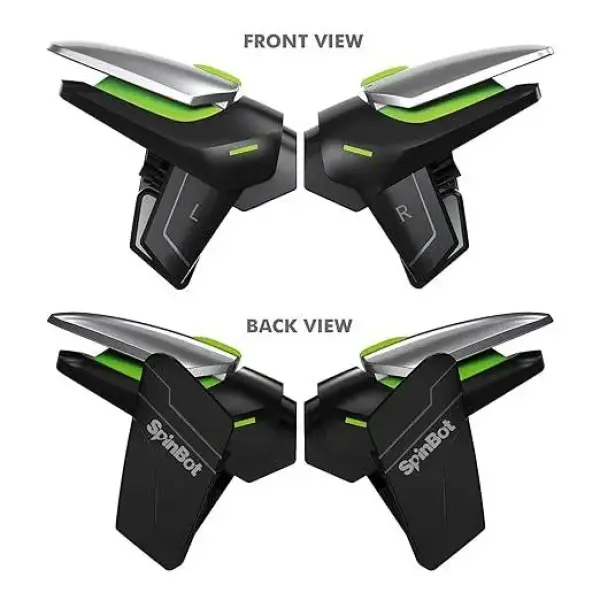 SpinBot-BattleMods NinjaX | Mobile Gaming Triggers | 5X Faster with Capacitive Conduction | for BGMI/Free Fire Max/COD Mobile - (Black)