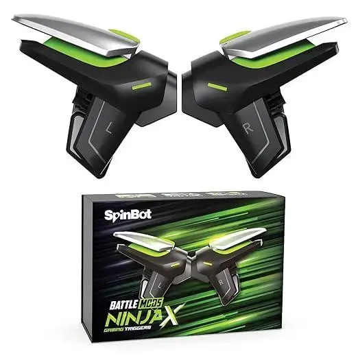 SpinBot-BattleMods NinjaX | Mobile Gaming Triggers | 5X Faster with Capacitive Conduction | for BGMI/Free Fire Max/COD Mobile - (Black)