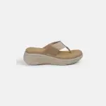 Mochi-Women Beige Casual Slippers