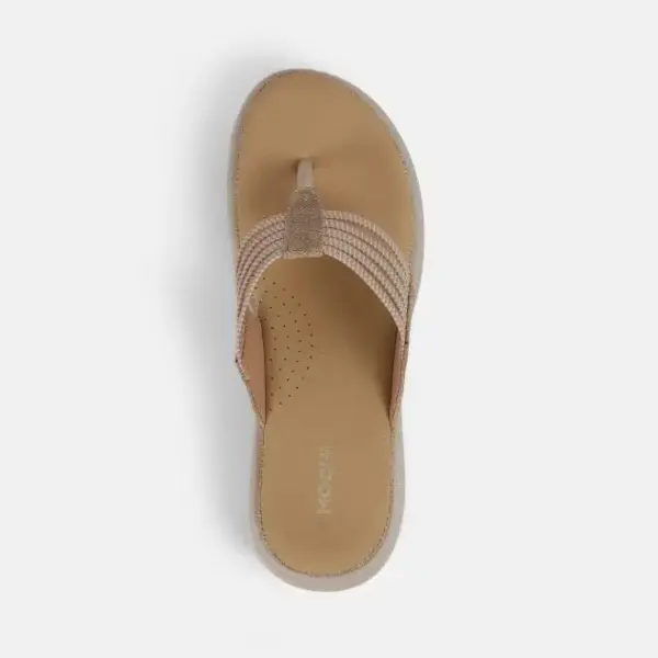 Mochi-Women Beige Casual Slippers