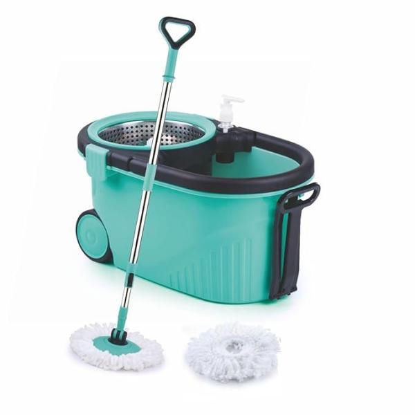 Stainless Steel Comfort Spin Mop with Big Wheel, Auto-fold Handle