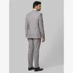Raymond-Men Grey Checks Contemporary Fit Polyester Blend Suit