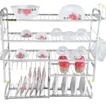 OSE-Kitchen Dish Rack | Wall Mounted | 5 Shelves | Stainless Steel | Holds 18+ Plates | Space-Saving | Rustproof | Easy Assembly (30 X 32 INCH)