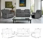 Overstock-Modern 3-Piece Manual Reclining Living Room Sofa Set with Dropdown Table and Console