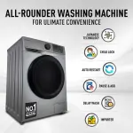 Panasonic-7 Kg 5 Star Fully-Automatic Front Loading Washing Machine (NA-147MH2L01, Dark Silver, Drynamic Spin, Steam Care, Baby Care)