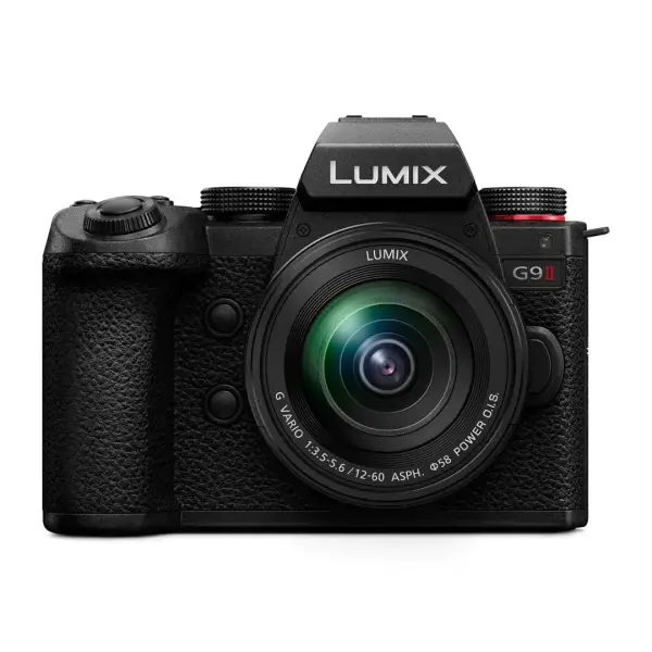 Panasonic-Lumix G9II 25 Mega Pixel Mirrorless MFT Digital Camera with 12-60mm Lens, Phase Hybrid Auto Focus, C4K/4K 120p/ 100p FHD 280p (DC-G9M2LGW, Black)