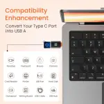 Portronics Bridge Y USB 3.0 to Type C OTG Adaptor, 10Gbps High Speed Data Transfer, Thunderbolt to USB Adapter