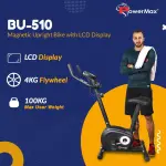 PoweMax-BU-510 Magnetic Upright Bike with LCD Display