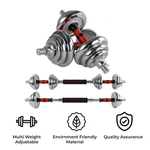 PowerMax-PDS-30C Chrome Iron Dumbbells Set