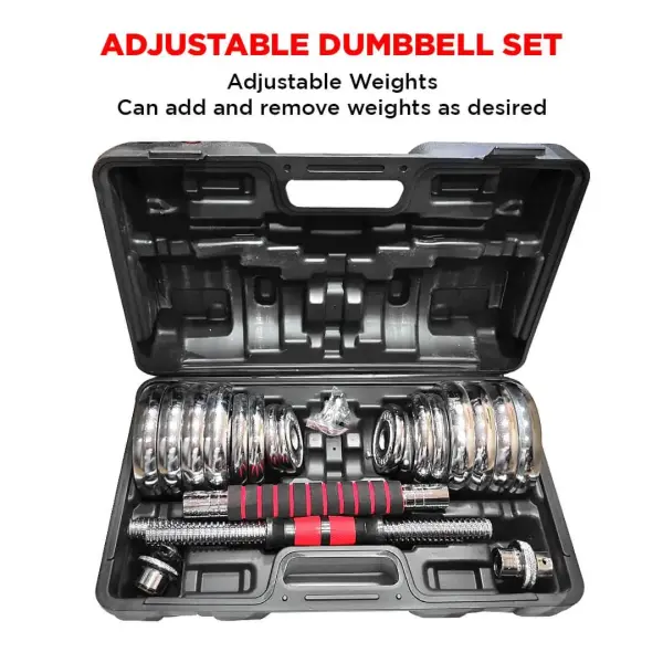 PowerMax-PDS-30C Chrome Iron Dumbbells Set