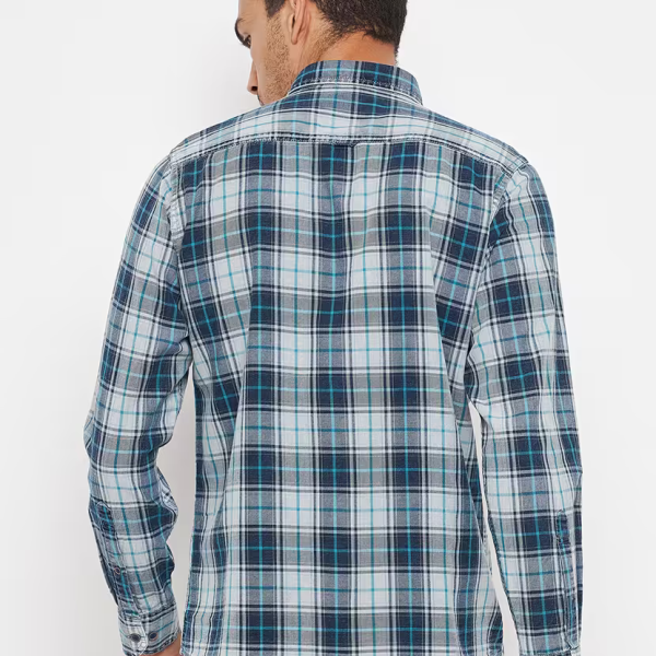 Blue cotton casual shirt