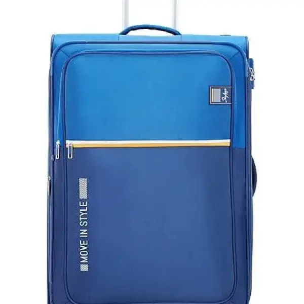 Skybags-Sigma Polyester Spinner 8W Soft Shell Trolley 59+71 Blue Soft Luggage- Luggage Set