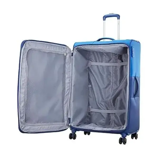 Skybags-Sigma Polyester Spinner 8W Soft Shell Trolley 59+71 Blue Soft Luggage- Luggage Set