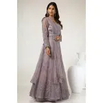 Soch-Purple Net Embellished Lehenga Choli With Belt