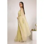 Soch-Gold Embellished Tissue Saree With Sequins Work