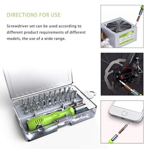 32 in 1 Interchangeble Multipurpose Mini Screwdriver Set Magnetic Slot Wrench Bits Repair Tools Kit