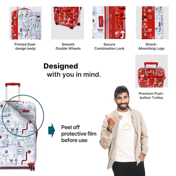 Uppercase-Polyester Jfk Duo Trolley Bag Set Of 2(Medium & Large)