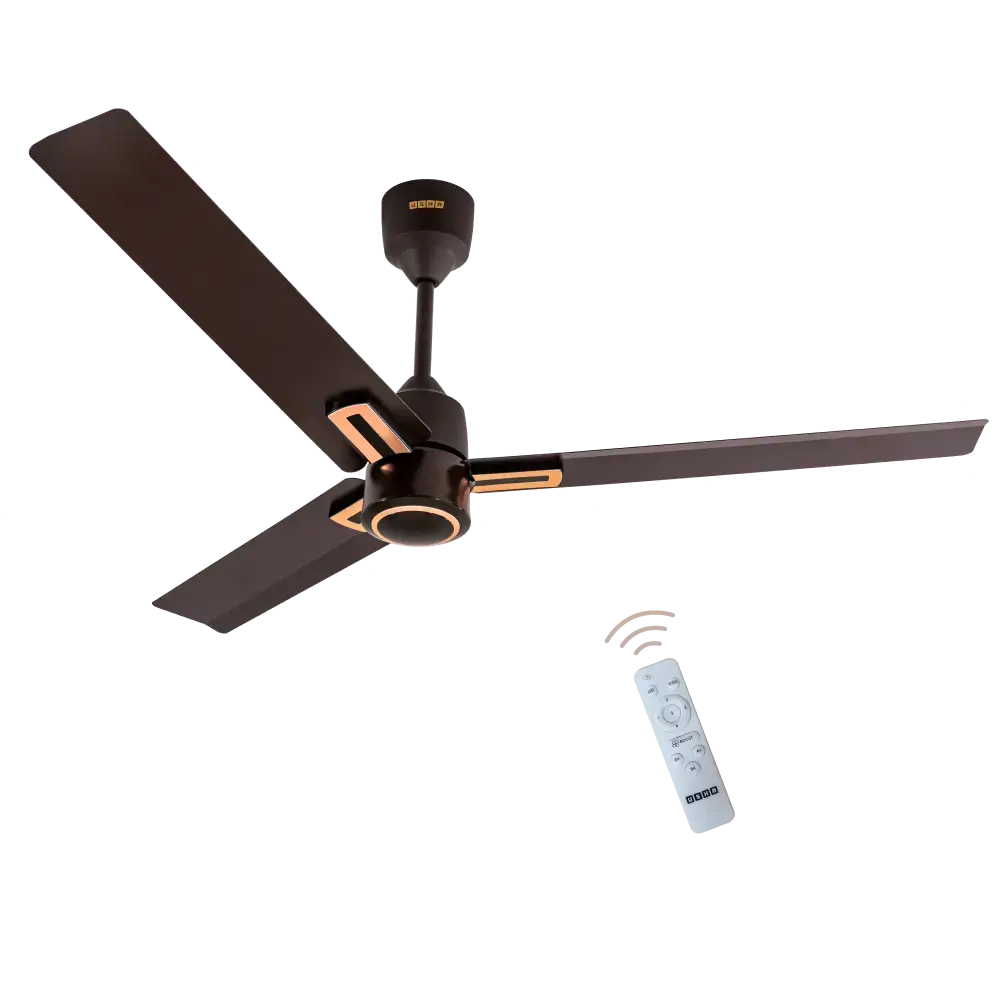 USHA-AeroEdge Plus 1200mm BLDC Ceiling Fan with IR Remote | LED Indicator | BEE 5 Star Rated Energy Efficient | 100% Copper Motor | High Air Delivery 220CMM | 2 Year Warranty | (Smoke Brown)